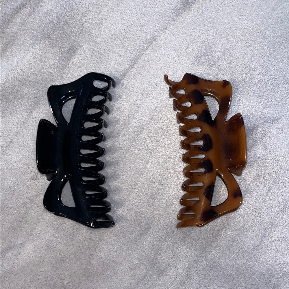 Black and Brown Hair Claw Clips